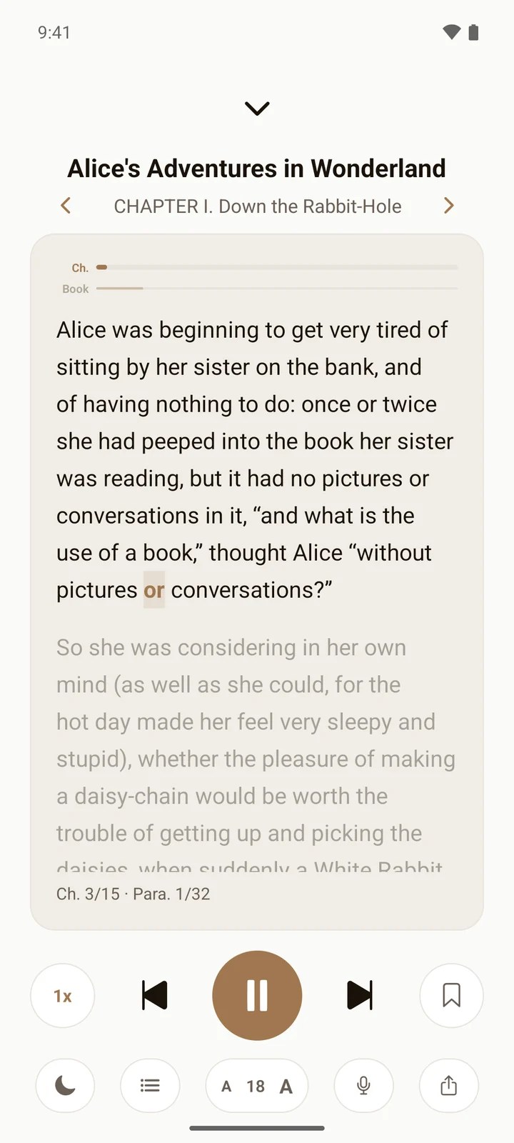 Sonivre reader screen